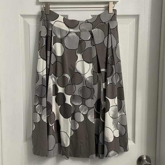 Claudia Strater Full A-Line Skirt Gray Polka Dots Size 36 - Picture 1 of 5